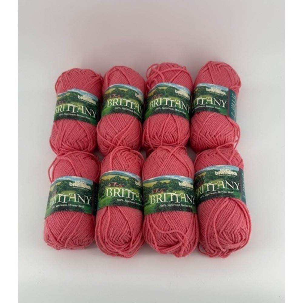 Brunswick Brittany Yarn Lot of 8 Seashell Pink 100% Merino Wool DK Sweater Qty